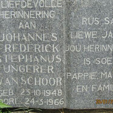 SCHOOR Johannes Frederick Stephanus Ungerer, van 1948-1966