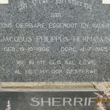 SHERRIFF Jacobus Philippus Hermanus 1906-1965