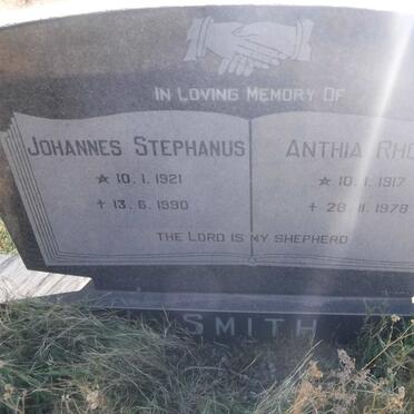 SMITH Johannes Stephanus 1921-1990 &amp; Anthia Rhoda 1917-1978