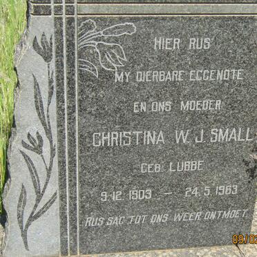 SMALL Christina W.J. nee LUBBE 1903-1963