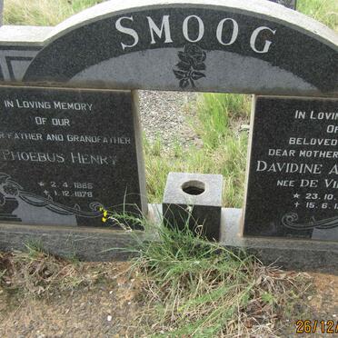 SMOOG Phoebus Henry 1885-1978 &amp; Davidine Albertine DE VILLIERS 1905-1974
