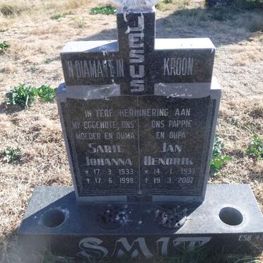 SMIT Jan Hendrik 1933-2007 &amp; Sarie Johanna 1933-1998