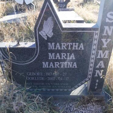 SNYMAN Martha Maria Martina 1917-2002