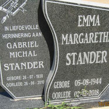 STANDER Gabriel Michal 1938-2010 &amp; Emma Margaretha 1944-2018