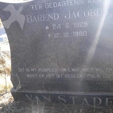 STADEN Barend Jacobus, van 1929-1980