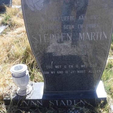 STADEN Stephen Martin, van 1957-1987