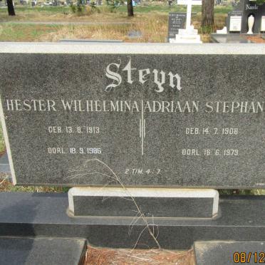 STEYN Adriaan Stephanus 1908-1979 &amp; Hester Wilhelmina 1913-1986