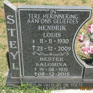 STEYL Hendrik Louis 1930-2009 &amp; Hester Salomina 1935-2015