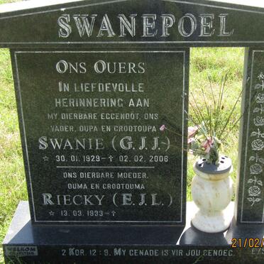 SWANEPOEL G.J.J. 1929-2006 &amp; E.J.L.1933 -