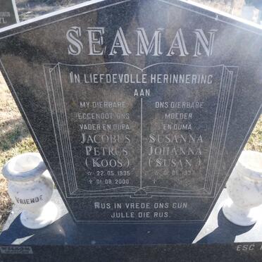SEAMAN Jacobus Petrus  1935-2000 &amp; Susanna Johanna 1937-