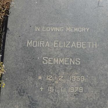 SEMMENS Moira Elizabeth 1959-1979