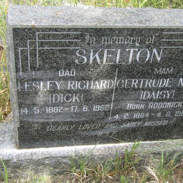SKELTON Lesley Richard 1882-1962 &amp; Gertrude M.M. ROODNICK 1884-1960