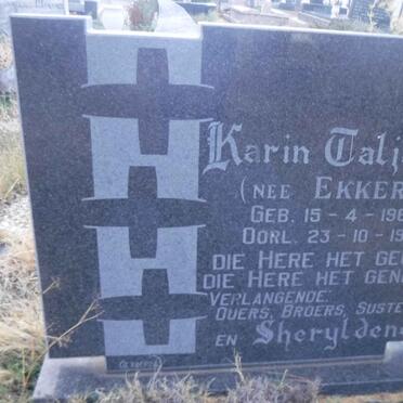 TALJAARD Karin nee EKKERD 1962-1991