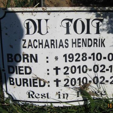 TOIT Zacharias Hendrik, du 1928-2010