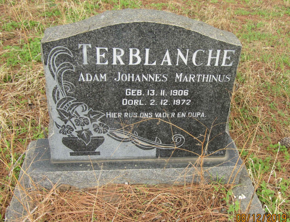 TERBLANCHE Adam Johannes Marthinus 1906-1972