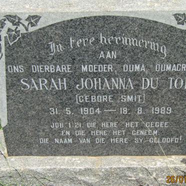 TOIT Sarah Johanna, du nee SMIT 1904-1989