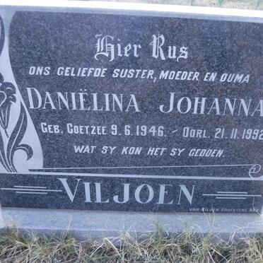 VILJOEN Danielina Johanna nee COETZEE 1946-1992
