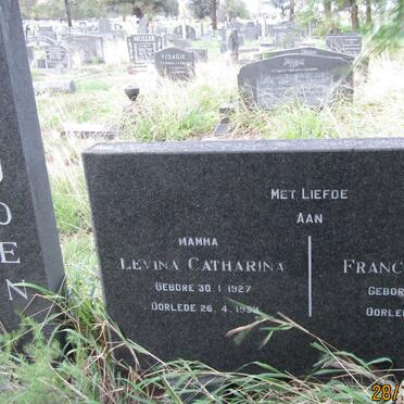 VILJOEN Francois Petrus 1926-1974 &amp; Levina Catharina 1927-1994