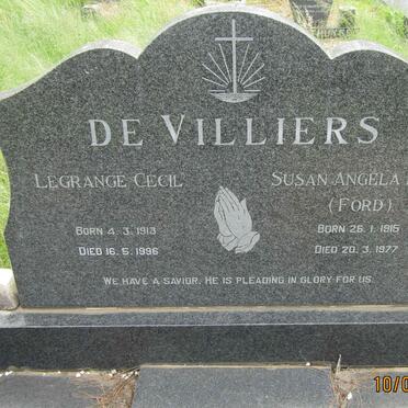 VILLIERS Le Grange Cecil, de 1913-1996 &amp; Susan Angela Maria FORD 1915-1977