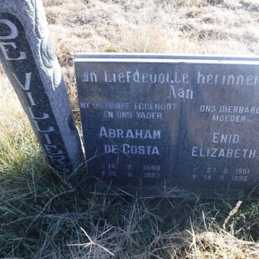 VILLIERS Abraham da Costa, de 1948-1993 &amp; Enid Elizabeth 1951-1995
