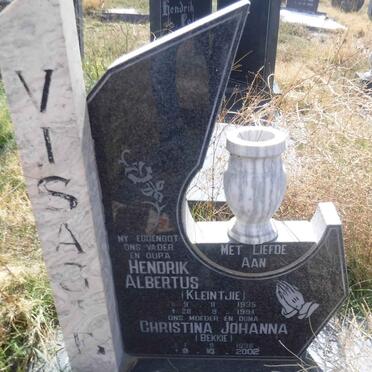 VISAGIE Hendrik Albertus 1935-1994 &amp; Christina Johanna 1936-2002