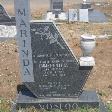 VOSLOO Marinda Emmerentia nee GRIESEL 1964-1989