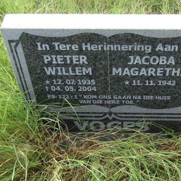 VOGES Pieter Willem 1935-2004 &amp; Jacoba Magaretha 1942-