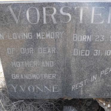 VORSTER Yvonne 1920-1983