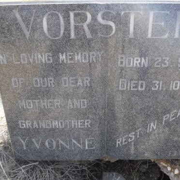 VORSTER Yvonne 1920-1983