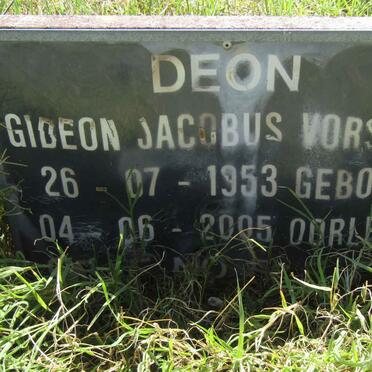 VORSTER Gideon Jacobus 1953-2005