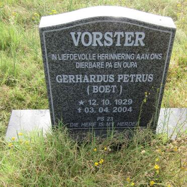 VORSTER Gerhardus Petrus 1929-2004