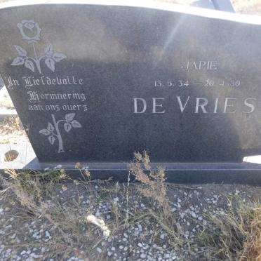 VRIES Japie, de 1934-1980