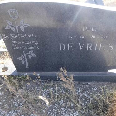 VRIES Japie, de 1934-1980