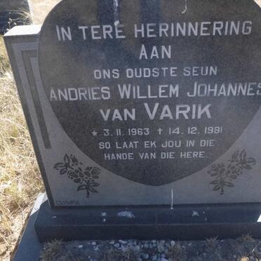 VARIK Andries Willem Johannes, van 1963-1981