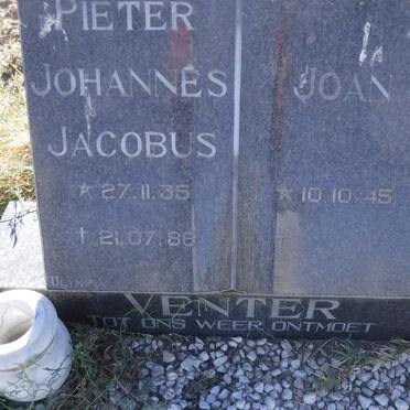 VENTER Pieter Johannes Jacobus 1935-1988 &amp; Joan 1945-