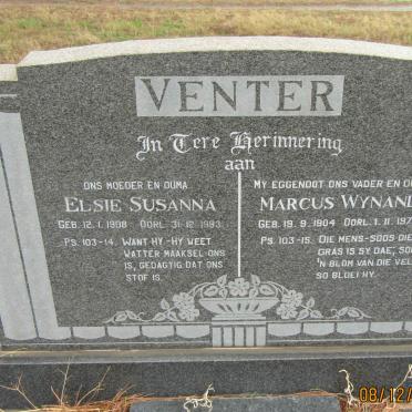 VENTER Marcus Wynand 1904-1972 &amp; Elsie Susanna 1908-1993