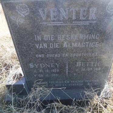 VENTER Sydney 1920-2001 &amp; Bettie 1918-