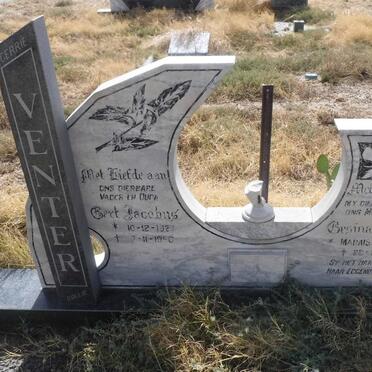 VENTER Gert Jacobus 1927-1996 &amp; Gesina Cornelia MARAIS 1928-1989