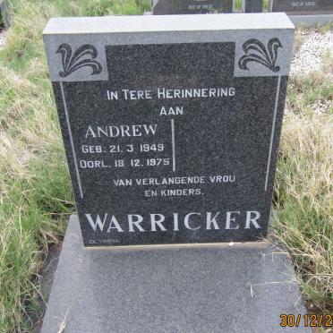 WARRICKER Andrew 1949-1975