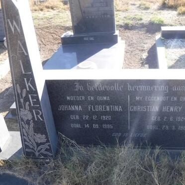 WALKER Christian Henry Stephen 1924-1980 &amp; Johanna Florentina 1920-1985