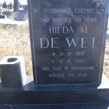WET Hilda M., de 1926-1985