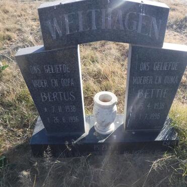 WELTHAGEN Bertus 1938-1996 &amp; Bettie 1938-1996