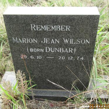WILSON Marion Jean nee DUNBAR 1910-1974