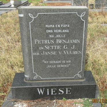 WIESE Petrus Benjamin &amp; G.J. JANSE VAN VUUREN