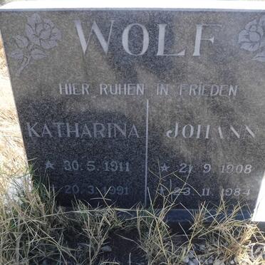 WOLF Johann 1908-1984 &amp; Katharina 1911-1991