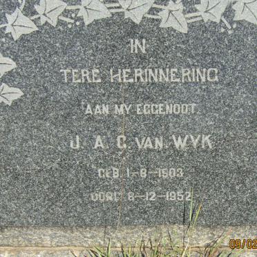 WYK J.A.G., van 1903-1952