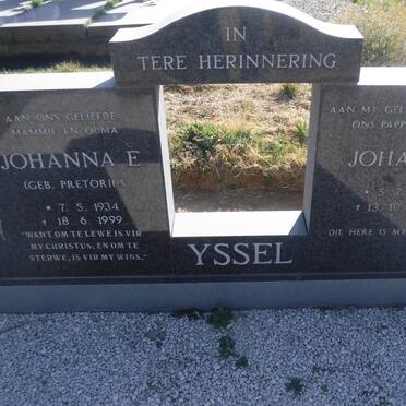 YSSEL Johan C. 1931-1983 &amp; Johanna E. PRETORIUS 1934-1999