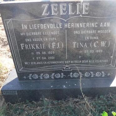 ZEELIE F.J. 1929-2001 &amp; C.W. 1933-
