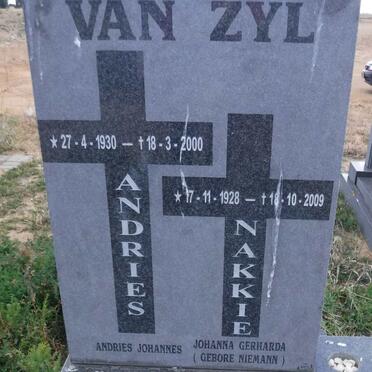 ZYL Andries Johannes, van 1930-2000 &amp; Johanna Gerharda NIEMANN 1928-2009