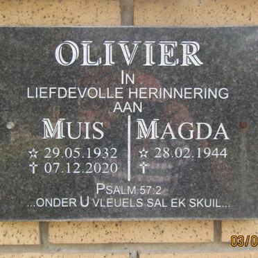 OLIVIER Muis 1932-2020 & Magda 1944-